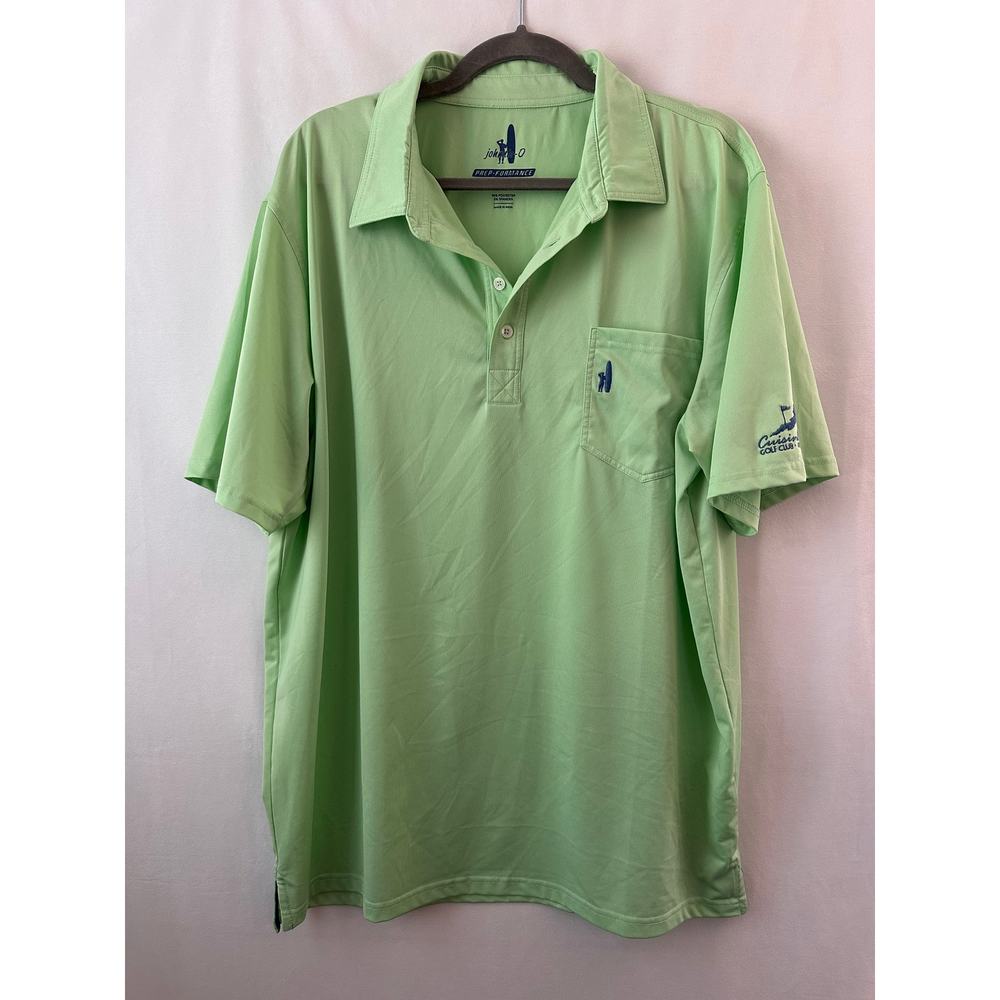 Johnnie-O Prep-Performance Polo Shirt Golf Short Sleeve Lime Green Logo XL